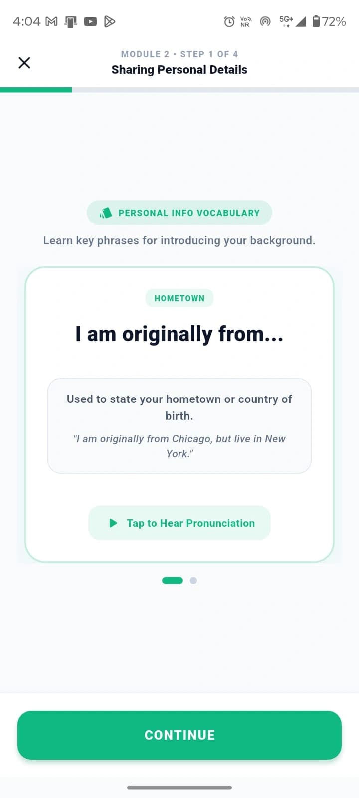 Complete Exercises Screen